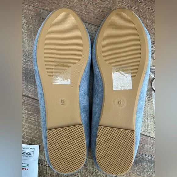 MUSSHOE Flats Shoes Comfortable Round Toe Memory Foam Women's Sz 6 Dusty Blue - Picture 4 of 16
